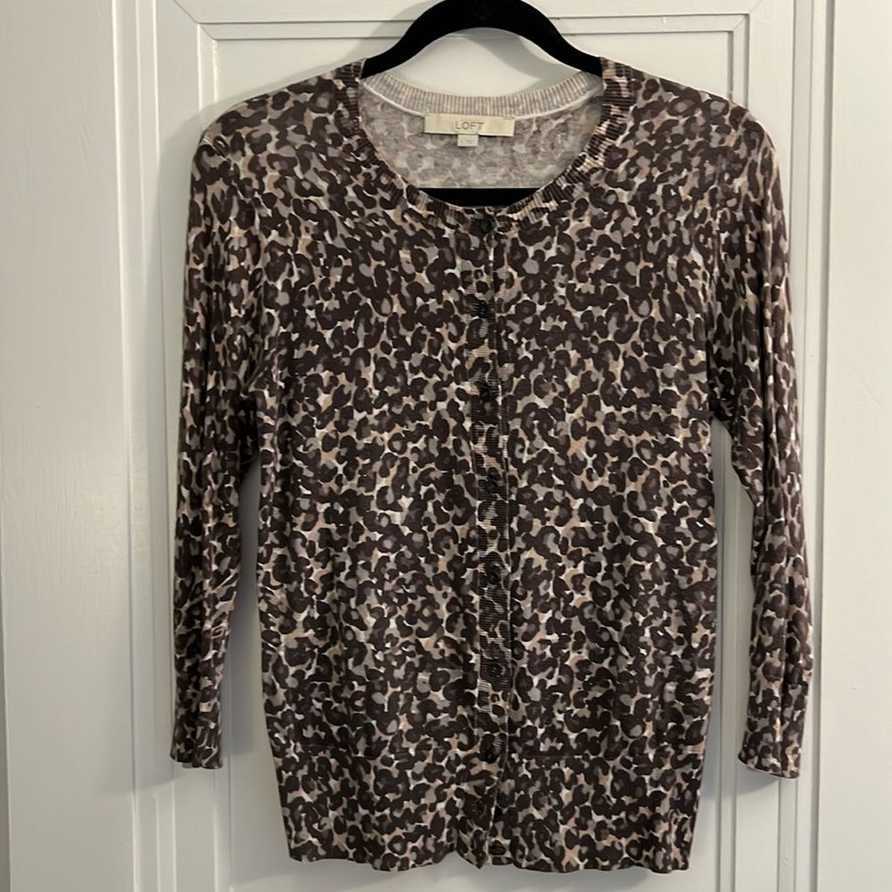 Loft Leopard Cardigan